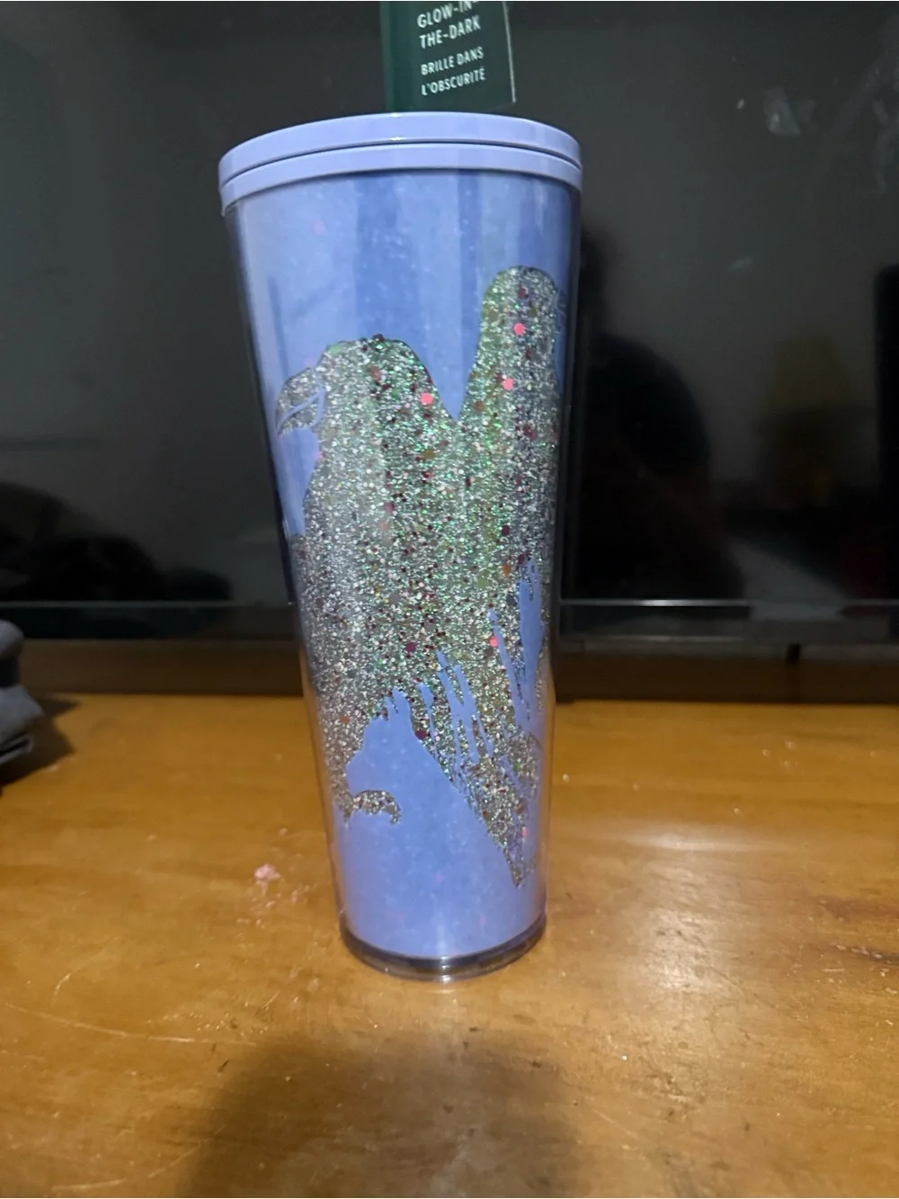 NWT Starbucks Halloween Raven Glow InDark Cold Cup Tumbler
